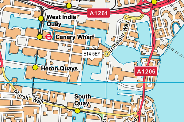 E14 5EY map - OS VectorMap District (Ordnance Survey)