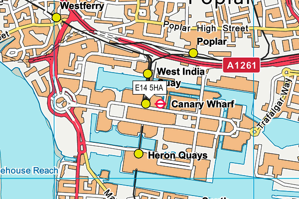 E14 5HA map - OS VectorMap District (Ordnance Survey)