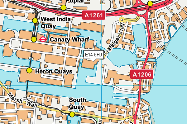 E14 5HJ map - OS VectorMap District (Ordnance Survey)