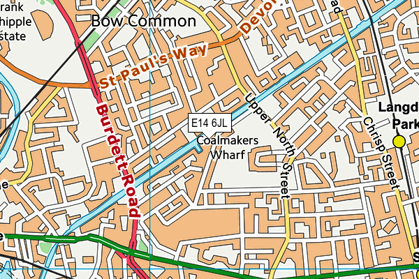 E14 6JL map - OS VectorMap District (Ordnance Survey)