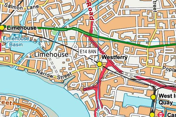 E14 8AN map - OS VectorMap District (Ordnance Survey) E14 8AN map - OS VectorMap District (Ordnance Survey)