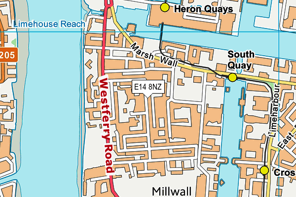 E14 8NZ map - OS VectorMap District (Ordnance Survey) E14 8NZ map - OS VectorMap District (Ordnance Survey)