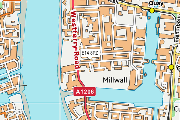 E14 8PZ map - OS VectorMap District (Ordnance Survey)