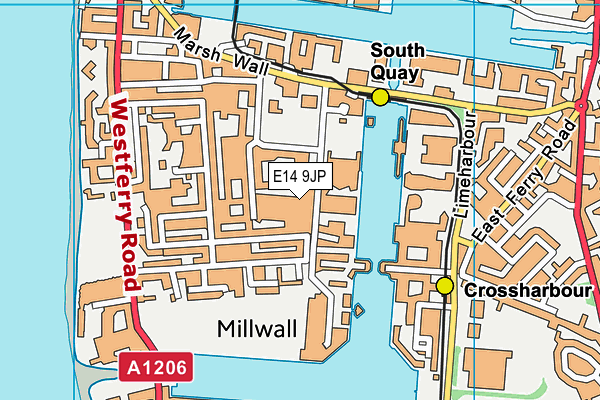 E14 9JP map - OS VectorMap District (Ordnance Survey)