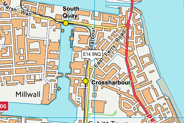 E14 9NQ map - OS VectorMap District (Ordnance Survey)
