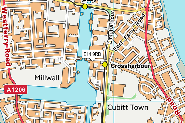 E14 9RD map - OS VectorMap District (Ordnance Survey)
