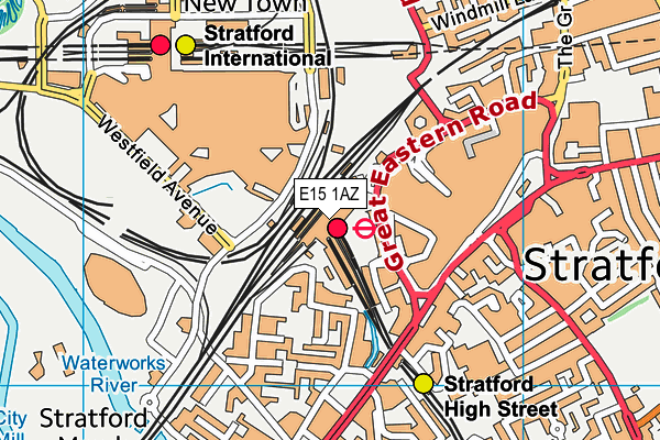 E15 1AZ map - OS VectorMap District (Ordnance Survey)