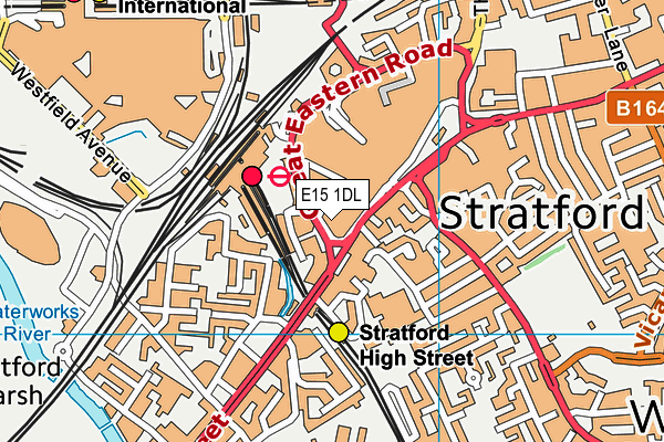 E15 1DL map - OS VectorMap District (Ordnance Survey)