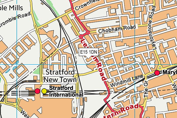 E15 1DN map - OS VectorMap District (Ordnance Survey) E15 1DN map - OS VectorMap District (Ordnance Survey)