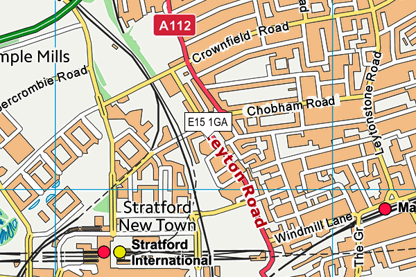 E15 1GA map - OS VectorMap District (Ordnance Survey) E15 1GA map - OS VectorMap District (Ordnance Survey)