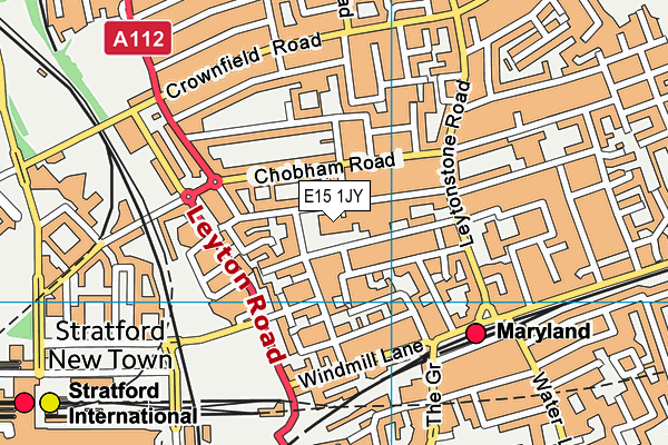 E15 1JY map - OS VectorMap District (Ordnance Survey)