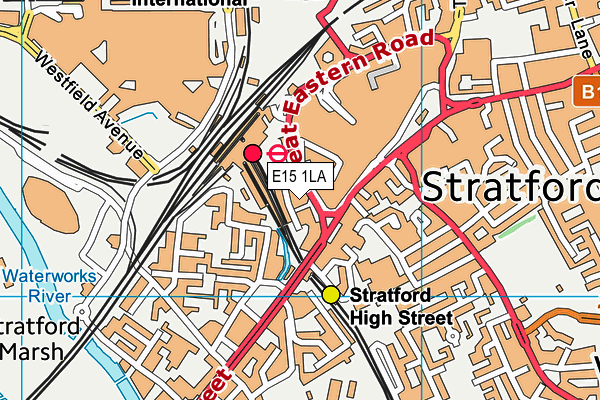 E15 1LA map - OS VectorMap District (Ordnance Survey) E15 1LA map - OS VectorMap District (Ordnance Survey)
