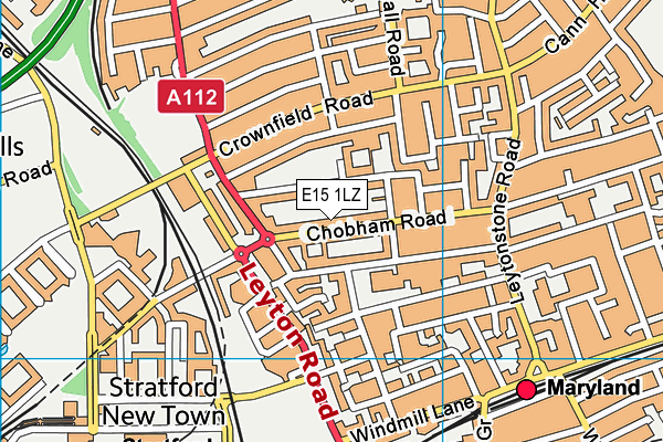 E15 1LZ map - OS VectorMap District (Ordnance Survey)