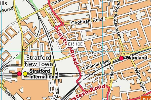 E15 1QE map - OS VectorMap District (Ordnance Survey)