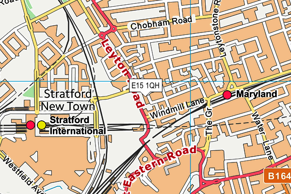 E15 1QH map - OS VectorMap District (Ordnance Survey)