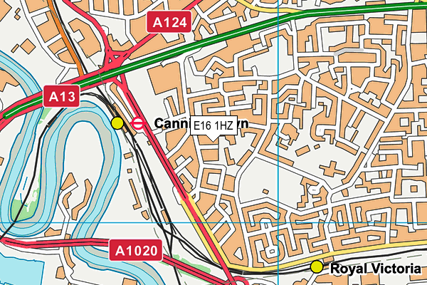 E16 1HZ map - OS VectorMap District (Ordnance Survey) E16 1HZ map - OS VectorMap District (Ordnance Survey)