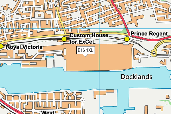 E16 1XL map - OS VectorMap District (Ordnance Survey)