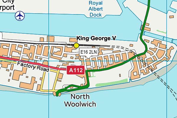 E16 2LN map - OS VectorMap District (Ordnance Survey)