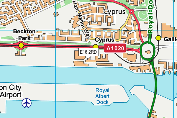 E16 2RD map - OS VectorMap District (Ordnance Survey)