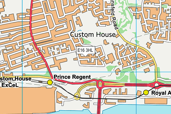 E16 3HL map - OS VectorMap District (Ordnance Survey) E16 3HL map - OS VectorMap District (Ordnance Survey)
