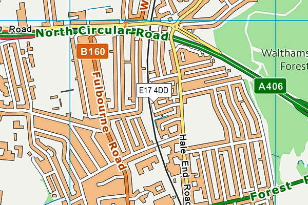 E17 4DD map - OS VectorMap District (Ordnance Survey)