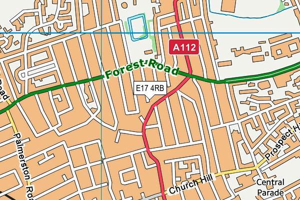 E17 4RB map - OS VectorMap District (Ordnance Survey)
