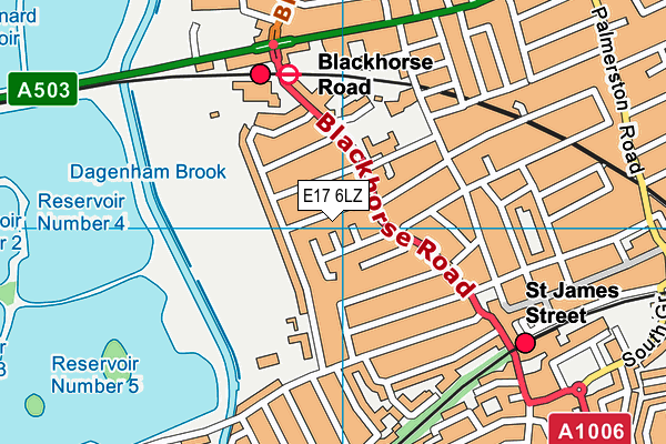 E17 6LZ map - OS VectorMap District (Ordnance Survey)