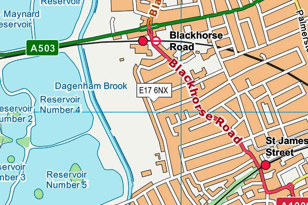 E17 6NX map - OS VectorMap District (Ordnance Survey)