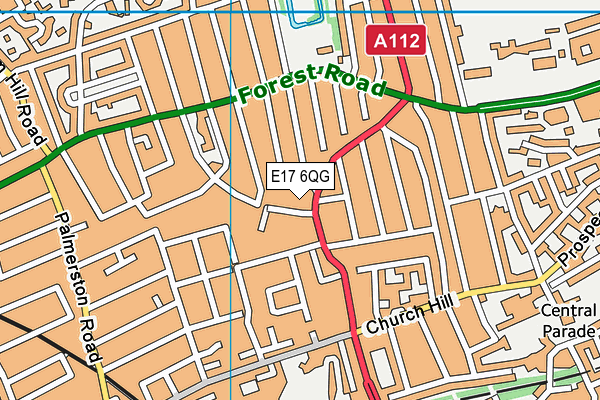 E17 6QG map - OS VectorMap District (Ordnance Survey)