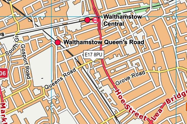 E17 8PU map - OS VectorMap District (Ordnance Survey)