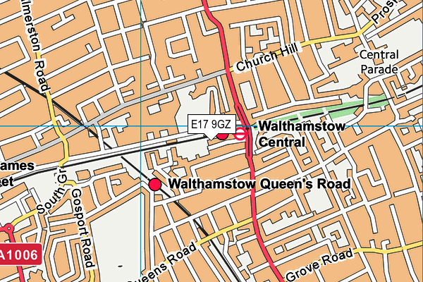 E17 9GZ map - OS VectorMap District (Ordnance Survey)
