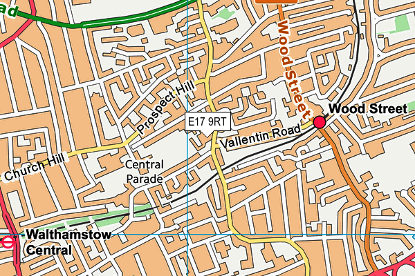 E17 9RT map - OS VectorMap District (Ordnance Survey)