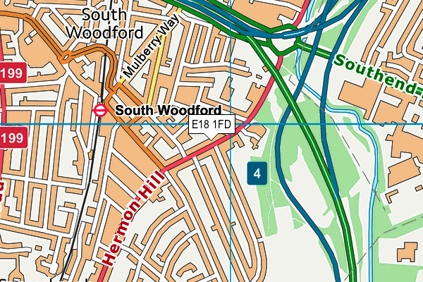 E18 1FD map - OS VectorMap District (Ordnance Survey) E18 1FD map - OS VectorMap District (Ordnance Survey)