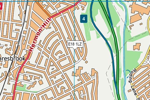 E18 1LZ map - OS VectorMap District (Ordnance Survey)