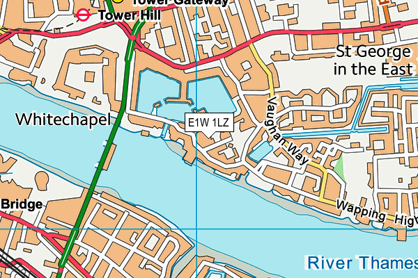 E1W 1LZ map - OS VectorMap District (Ordnance Survey) E1W 1LZ map - OS VectorMap District (Ordnance Survey)