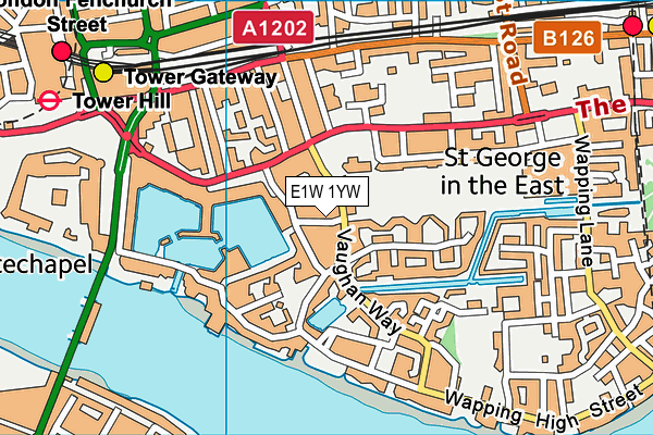 E1W 1YW map - OS VectorMap District (Ordnance Survey) E1W 1YW map - OS VectorMap District (Ordnance Survey)