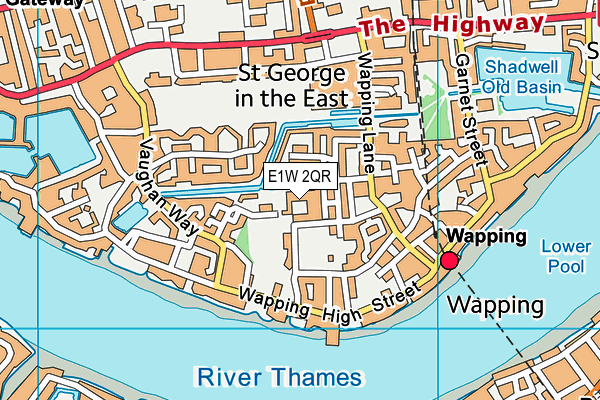 E1W 2QR map - OS VectorMap District (Ordnance Survey) E1W 2QR map - OS VectorMap District (Ordnance Survey)