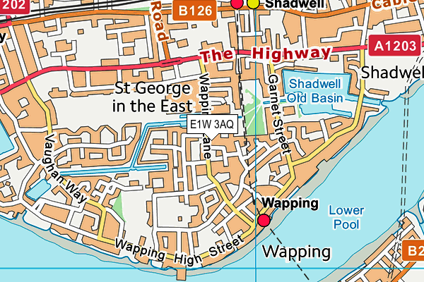 E1W 3AQ map - OS VectorMap District (Ordnance Survey) E1W 3AQ map - OS VectorMap District (Ordnance Survey)