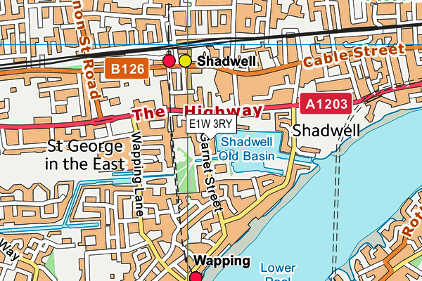 E1W 3RY map - OS VectorMap District (Ordnance Survey) E1W 3RY map - OS VectorMap District (Ordnance Survey)