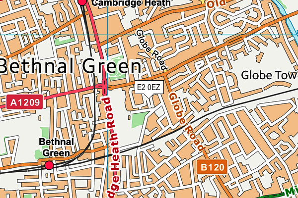 E2 0EZ map - OS VectorMap District (Ordnance Survey)