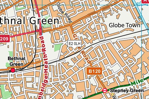 E2 0LH map - OS VectorMap District (Ordnance Survey)