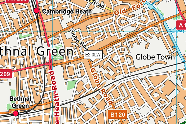E2 0LW map - OS VectorMap District (Ordnance Survey)