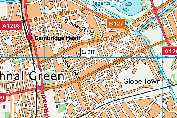 E2 0TF map - OS VectorMap District (Ordnance Survey)