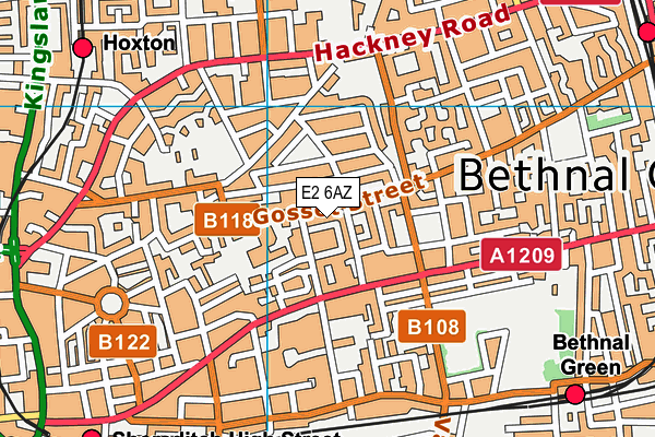 E2 6AZ map - OS VectorMap District (Ordnance Survey) E2 6AZ map - OS VectorMap District (Ordnance Survey)
