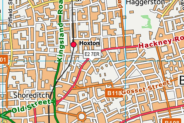 E2 7ER map - OS VectorMap District (Ordnance Survey)