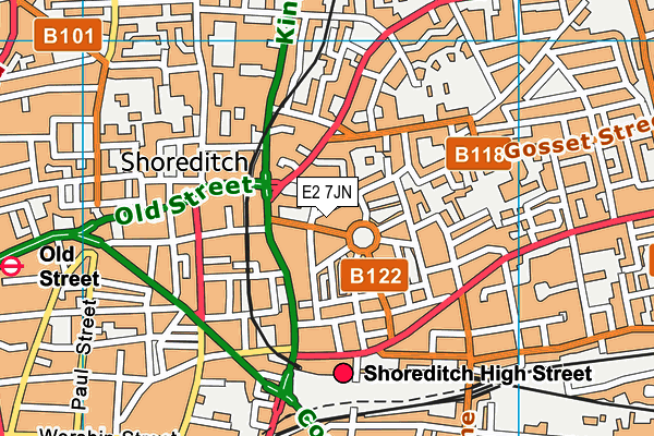 E2 7JN map - OS VectorMap District (Ordnance Survey) E2 7JN map - OS VectorMap District (Ordnance Survey)