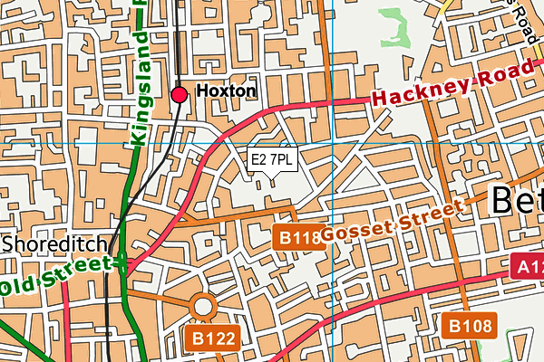 E2 7PL map - OS VectorMap District (Ordnance Survey)