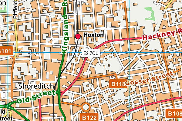 E2 7QU map - OS VectorMap District (Ordnance Survey)