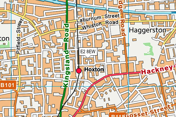E2 8EW map - OS VectorMap District (Ordnance Survey)