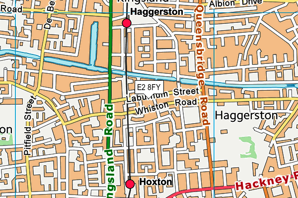 E2 8FY map - OS VectorMap District (Ordnance Survey)